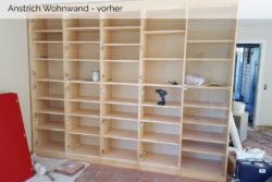 Anstrich Wohnwand - Vorher